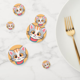 Cute cat kitten Face pet animals Birthday Party Confetti
