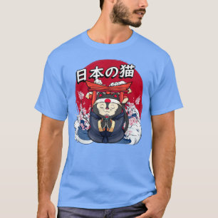 Cute Cat Kitten Japanese Festival Japan Shrine T-Shirt