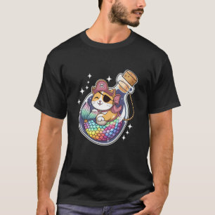 Cute Cat Kitten Mermaid Pirate Halloween Party Gir T-Shirt