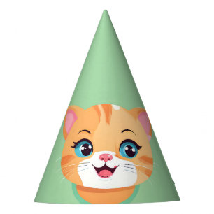 Cute cat kitten pet animals Birthday Party  Hat