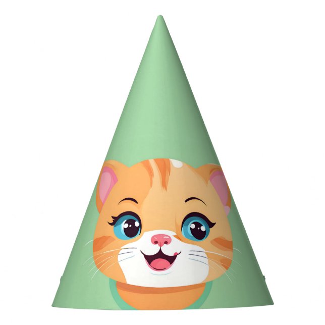 Cute cat kitten pet animals Birthday Party  Hat (Front)
