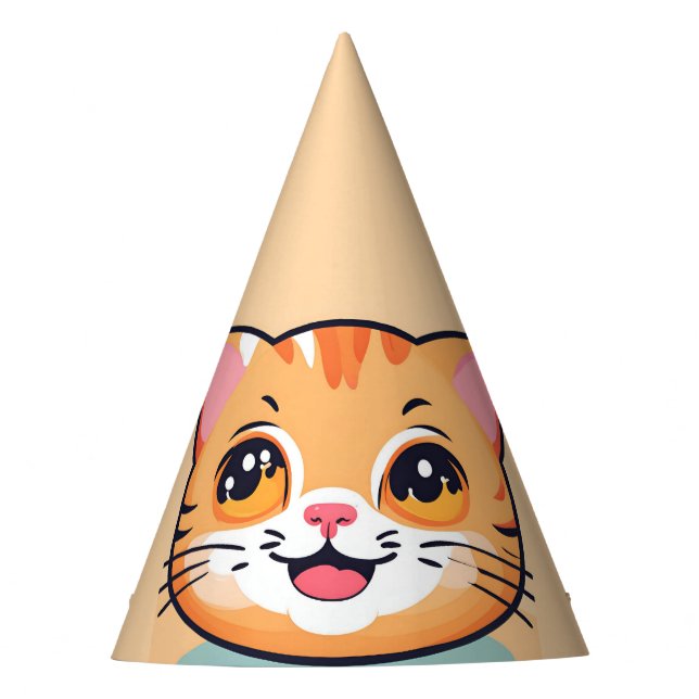 Cute cat kitten pet animals Birthday Party  Hat (Front)