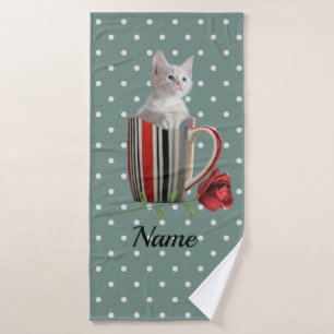 Cute Cat Kitten Pet Lovers Gift Bath Towel Set