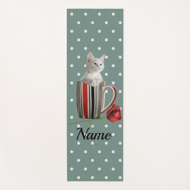 Cute Cat Kitten Pet Lovers Gift  Yoga Mat (Front)