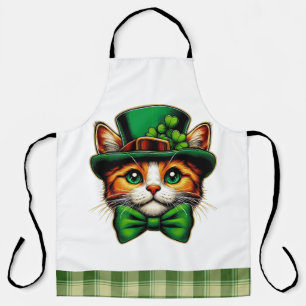 Cute cat/kitten Saint Patrick's Day  Apron