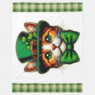 Cute cat/kitten Saint Patrick's Day Fleece Blanket