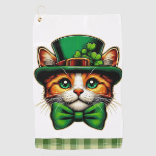 Cute cat/kitten Saint Patrick's Day Golf Towel