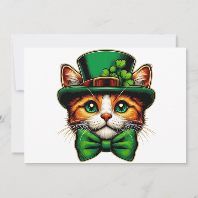 Cute cat/kitten Saint Patrick's Day  Holiday Card (Front)