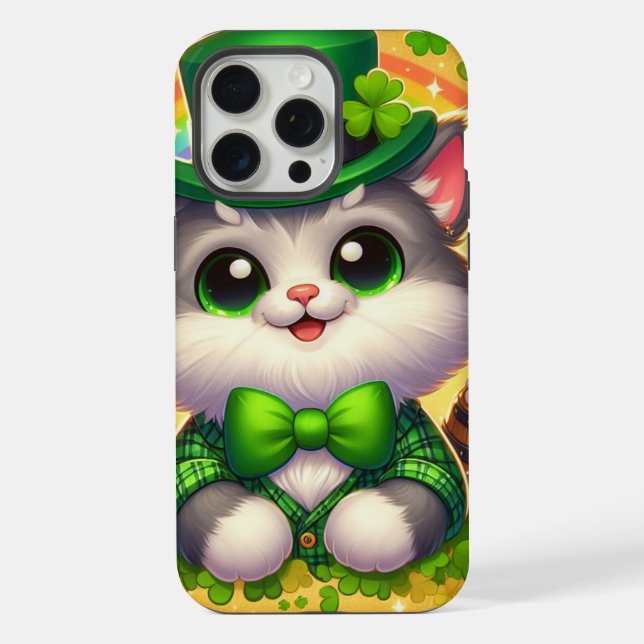 Cute cat/kitten Saint Patrick's Day  iPhone Case (Back)