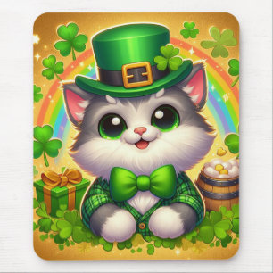 Cute cat/kitten Saint Patrick's Day Mouse Mat