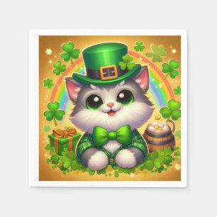 Cute cat/kitten Saint Patrick's Day Napkin