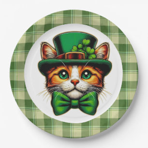 Cute cat/kitten Saint Patrick's Day  Paper Plate