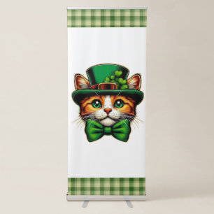 Cute cat/kitten Saint Patrick's Day Retractable Banner