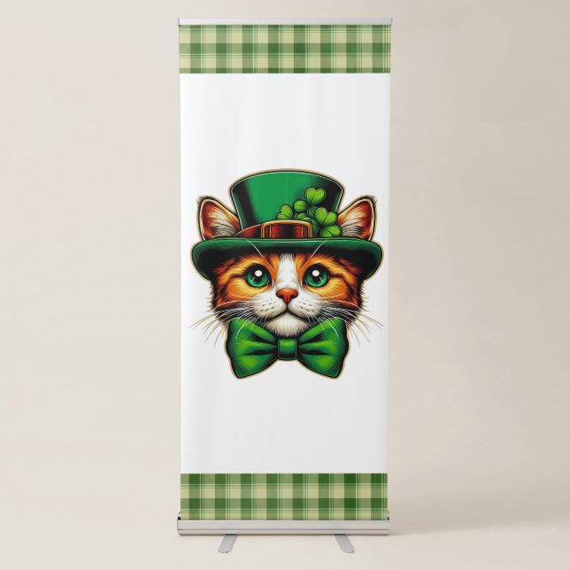 Cute cat/kitten Saint Patrick's Day  Retractable Banner (Front)