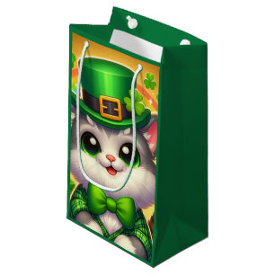 Cute cat/kitten Saint Patrick's Day Small Gift Bag