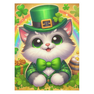Cute cat/kitten Saint Patrick's Day Tablecloth