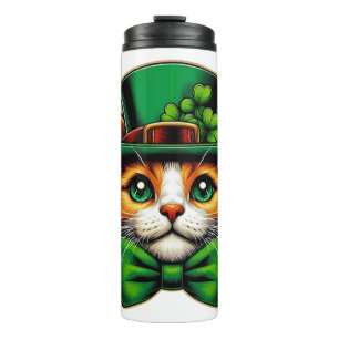 Cute cat/kitten Saint Patrick's Day Thermal Tumbler