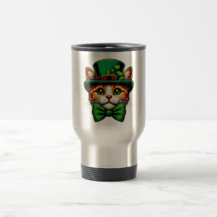 Cute cat/kitten Saint Patrick's Day Travel Mug