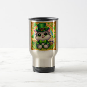 Cute cat/kitten Saint Patrick's Day Travel Mug