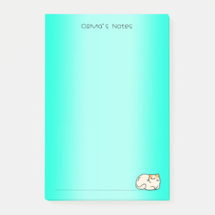 Cute cat kitty colorful gradient Personalized name Post-it Notes