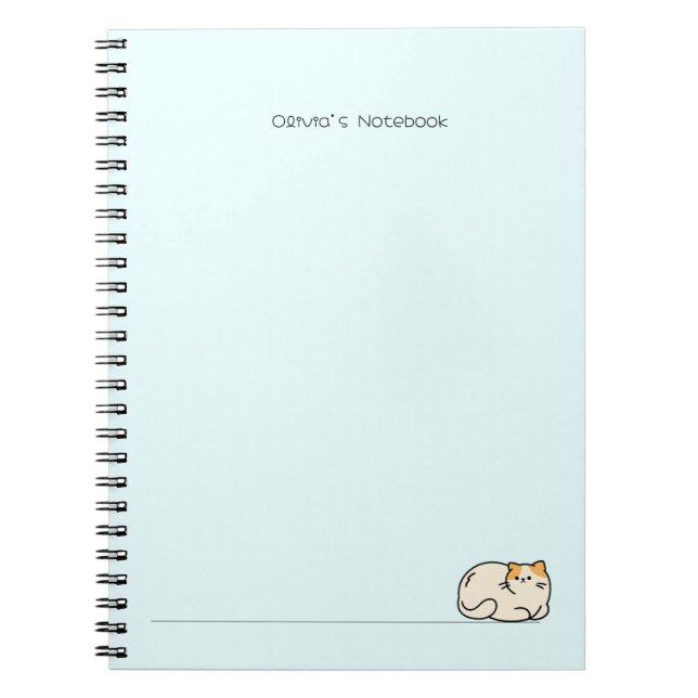Cute cat kitty colourful gradient Personalised nam Notebook (Front)