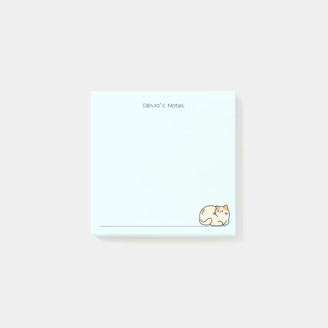 Cute cat kitty colourful gradient Personalised nam Post-it Notes (Front)