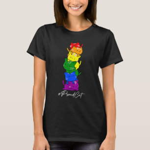 Cute Cat Kitty LGBT Gay Pride Support LGBTQ Rainb T-Shirt