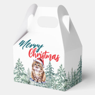 Cute Cat kitty Santa Xmas Sweet Merry Christmas Favour Box