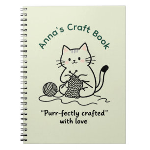 Cute Cat Knitting Craft Book Light Green Design