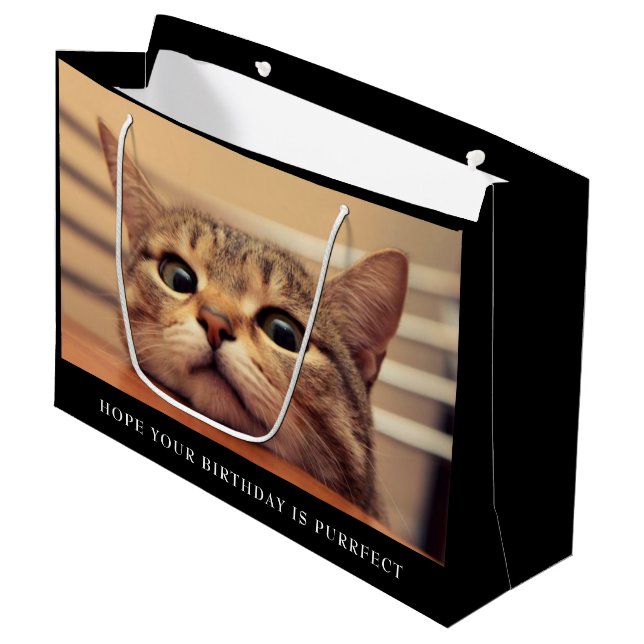 Cute Cat Large Gift Bag (Front Angled)