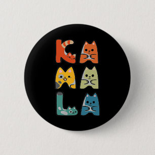 Cute Cat Lettering Positive 6 Cm Round Badge