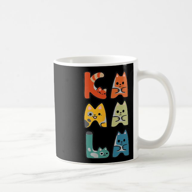 Cute Cat Lettering Positive  Coffee Mug (Right)