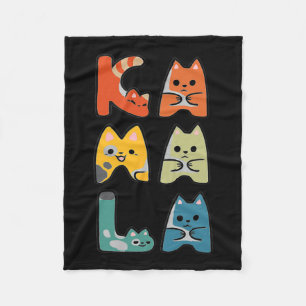 Cute Cat Lettering Positive Fleece Blanket