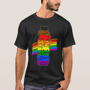 Cute Cat  LGBT Philadelphia Pride Flag Support LGB T-Shirt