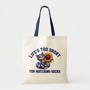 Cute Cat Life's Too Short For Matching Socks Tote Bag