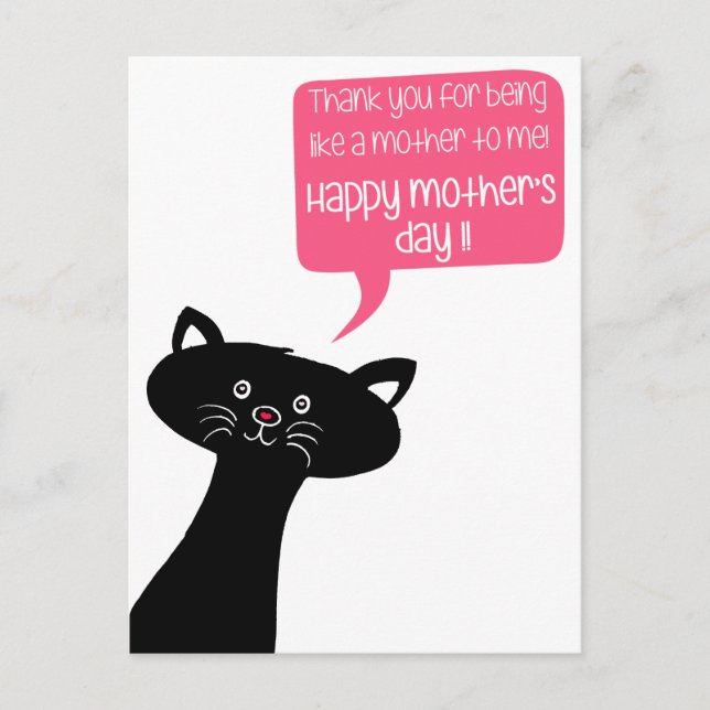 Cute Cat  -Like a mother - Stepmother Mother's Day Postcard (Front)