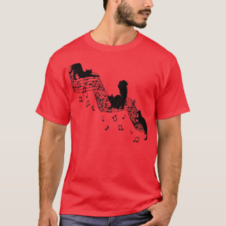 Cute cat listens to music T-Shirt