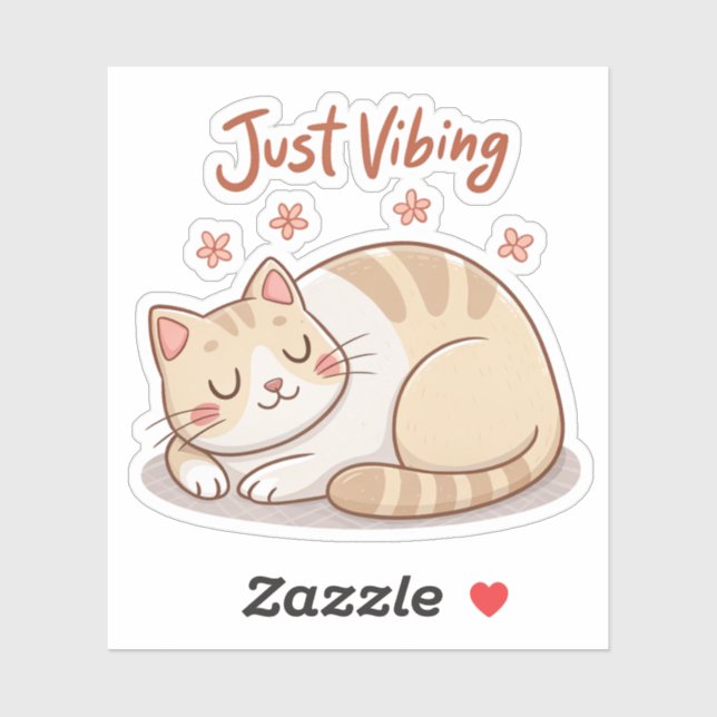 Cute Cat Loaf Sticker | Just Vibing Cosy Cat Decal (Sheet)