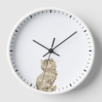 Cute Cat Looking at Clock Hands - Sweet Pet Humour