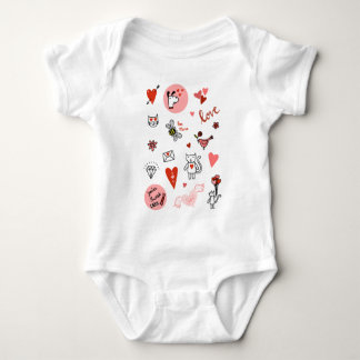 Cute Cat Love Cartoon Baby Bodysuit