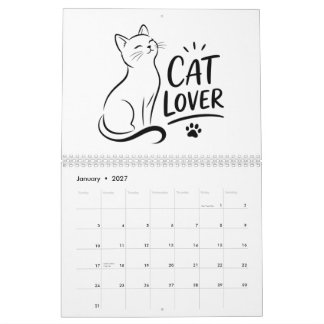 Cute Cat Lover 2027 Wall Calendar