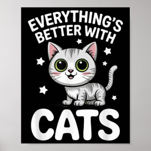Cute Cat Lover Adults Or Kids Boys Girls Cats Poster