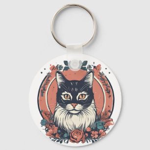 cute cat lover art design buy now key ring
