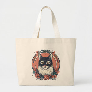cute cat lover art design buy now  large tote bag