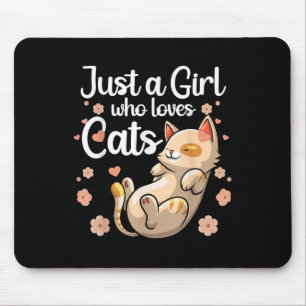 Cute Cat Lover Art For Girls Women Kids Kitty Lady Mouse Mat