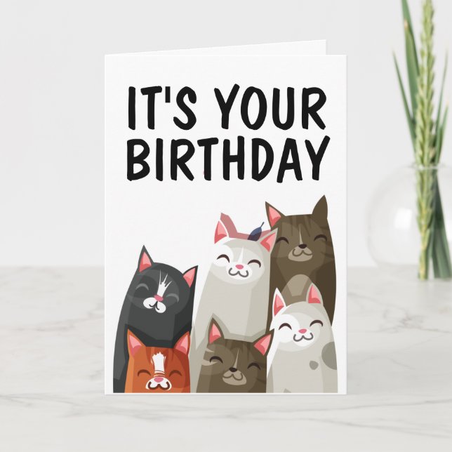 CUTE CAT LOVER BIRTHDAY CARD "PURRFECT" (Front)