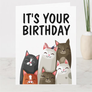 CUTE CAT LOVER BIRTHDAY OVERSIZED CARD