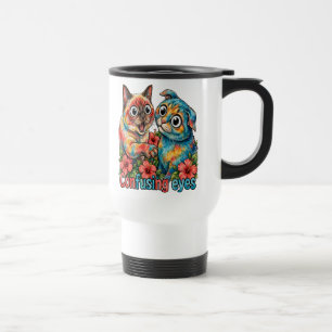 Cute Cat Lover Cat Funny Siamese & Chartreux Charm Travel Mug