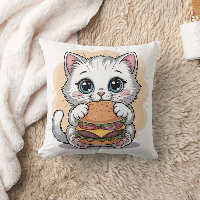 Cute Cat Lover | Cosy Cat Decorative Throw Pillow (Blanket)
