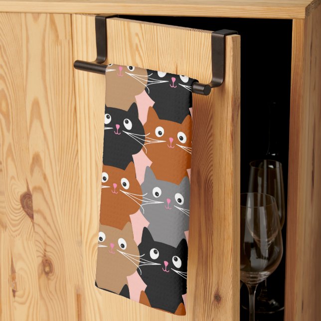 Cute Cat Lover Feline Kittens Tea Towel (Thirds Fold)